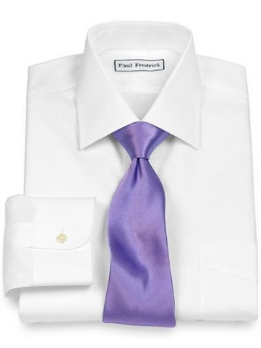 Intro Offer: Paul Fredrick 100% Cotton Non-Iron White Dress Shirts For ...