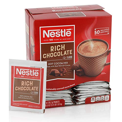 50 Nestle Rich Chocolate Hot Cocoa Mix Packets (OUDairy) For 5.035.