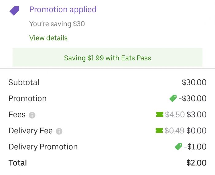 Targeted Sign Up For An Uber Eats Pass Trial And Get 30 Off Your Next 1 2 Orders Plus Stack With Buy One Get One Promotions Get Up To 120 Off Food For