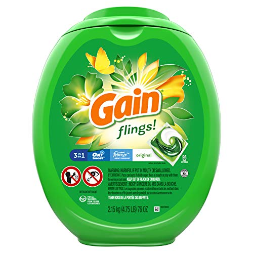 96 Gain flings High Efficiency (HE) Original Scent Laundry Detergent Pacs For 12.4214.23