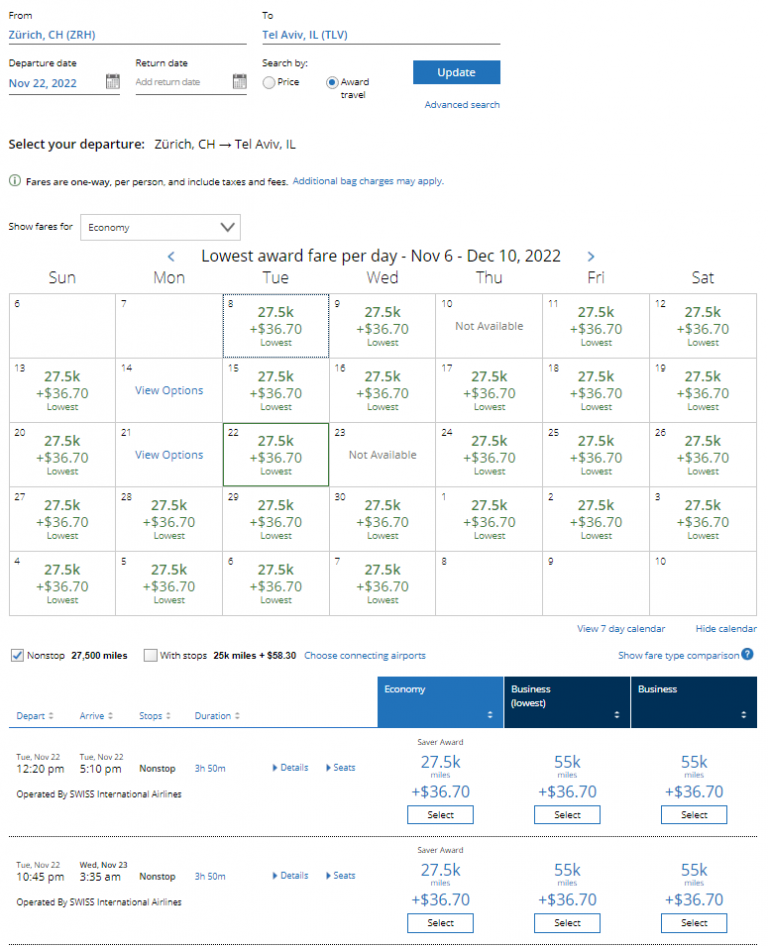Rare Delta Business Class Award Space Between JFK And Zurich For 50K