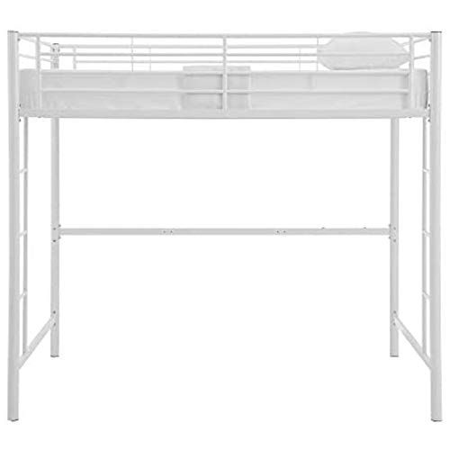 Walker Edison Timothee Urban Industrial Metal Twin Over Loft Bunk Bed