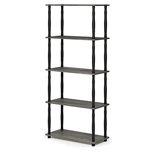 Furinno TurnNTube 5Tier Multipurpose French Oak Grey Bookshelf With
