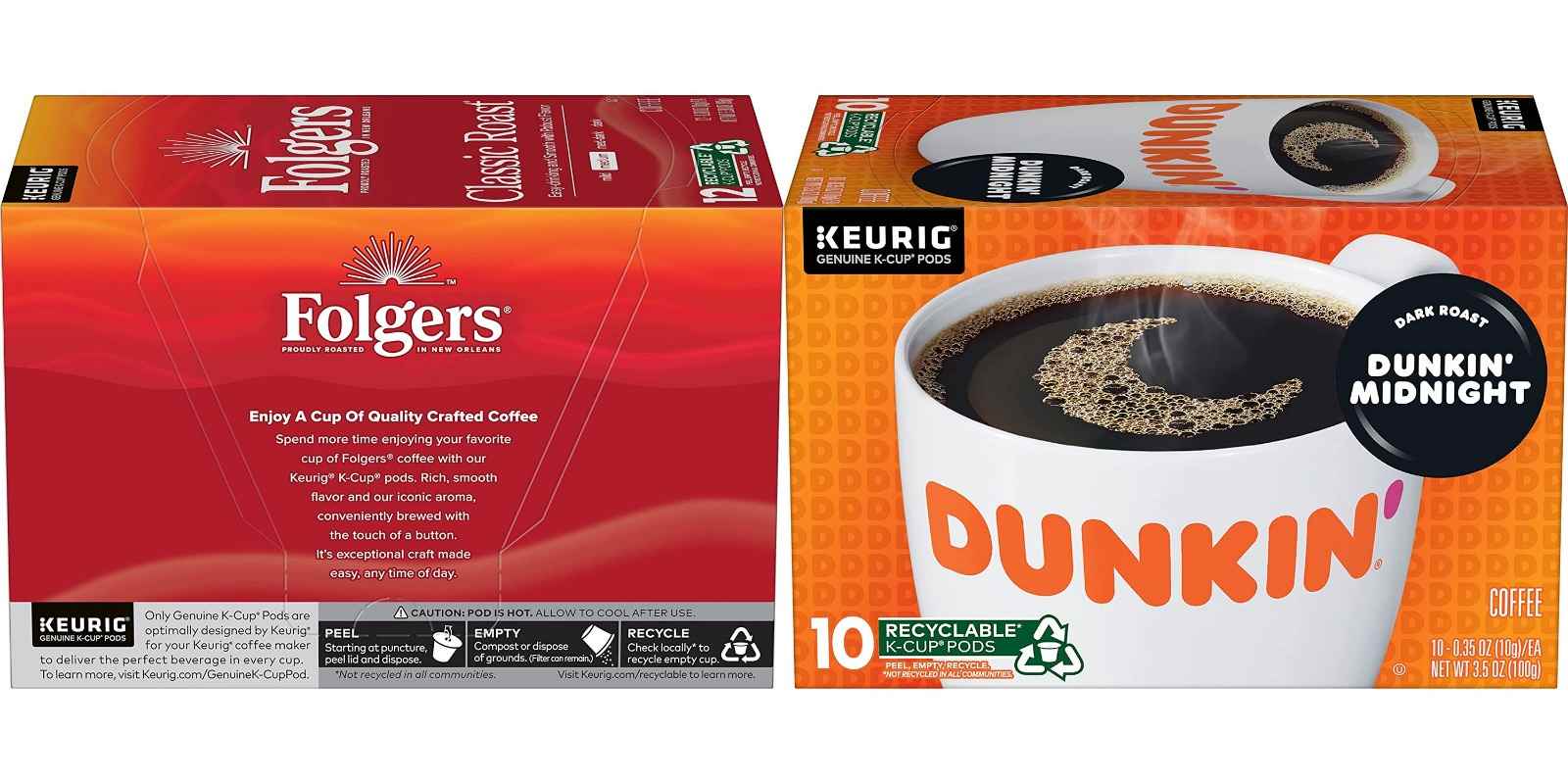 Save On Dunkin', Café Bustelo, And Folgers KCups From Amazon
