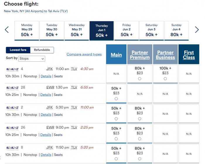 Etihad Launches Award Travel On El Al With Excellent Availability