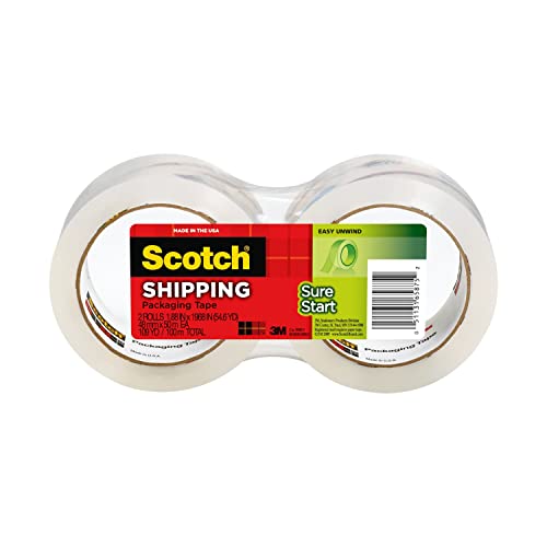 2 Rolls Of 54.6 Yard Scotch Sure Start Packing Tape For 5.175.44