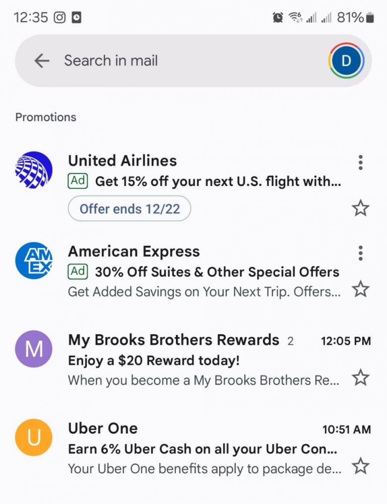 Check Your Gmail Promotions Tab To See If You're Targeted For A United