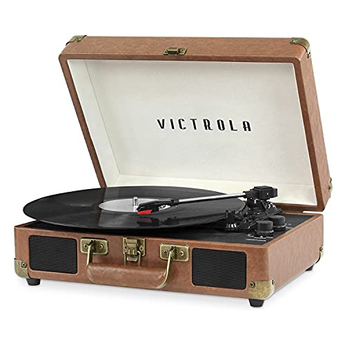 Victrolaヴィンテージ3スピードBluetoothスーツケースターンテーブルターンテーブル、ネクタイ染料 Victrola Vintage 3-Speed Bluetooth Suitcase Turntable with