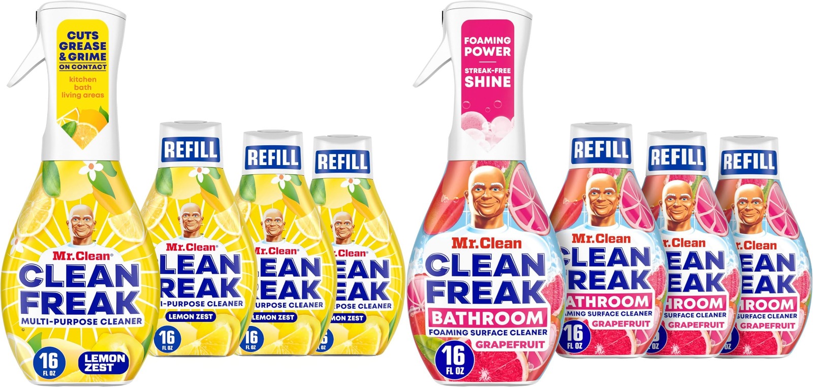 [Available In Lemon Or Grapefruit] Mr. Clean Clean Freak Multi Surface ...