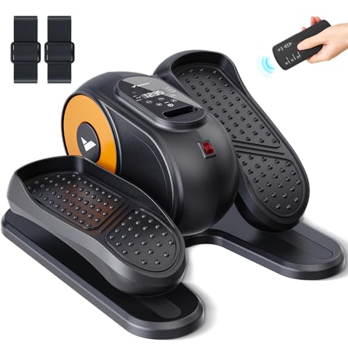 MERACH Under Desk Elliptical Machine Leg Exerciser While Sitting for Seniors Fully Assembled, Portable & Quiet Electric Seated Pedal Exerciser with 12 Adjustable Speed&Remote Control Exercise Machine
