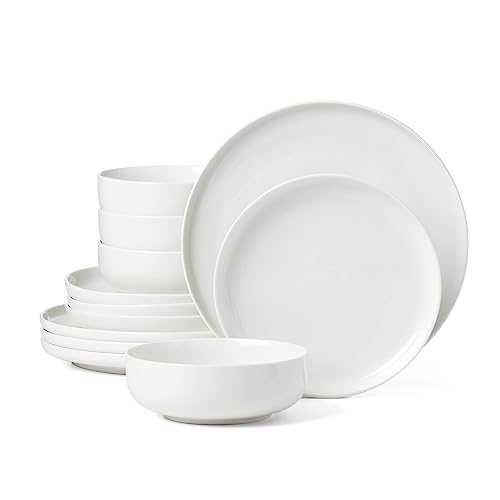 Oneida White 24 Seven Piece Dinnerware Set, 12 Count, Dorm Necessities, Dorm Essentials