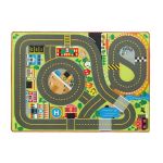 Melissa & Doug Jumbo Roadway Activity Rug, 4 Wooden Traffic Signs, 79"L X 60"W