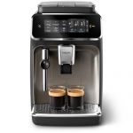 PHILIPS 3300 Series Fully Automatic Espresso Machine - 5 Hot & Iced drinks, 40% Quieter SilentBrew, Ceramic Grinder, Aquaclean Filter, Black Chrome (EP3326/90)