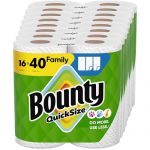 Bounty Paper Towels Quick Size, White, 16 Family Rolls = 40 Regular Rolls (Packaging May Vary)