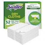 Swiffer Sweep + Mop, Dry Pads Refill, Floor Cleaner for Dirt, Dust, Hair, Cleaning Cloths for Mopping Home, Bathroom, Kitchen, Dust Mop, Floor Duster, Unscented, 52ct
