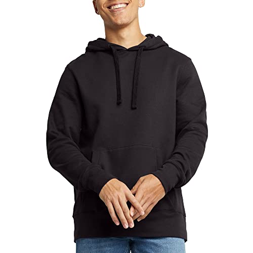 Hanes Men's Originals Midweight Fleece Hoodie, Pullover Hooded Sweatshirt for Men, 80% Cotton, 20% Polyester Black