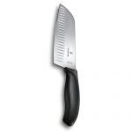 Victorinox Swiss Classic Santoku Knife - Sharp Kitchen Knife with Fluted Edge - Ergonomic Chopping Tool for Kitchen Essentials - Granton Edge, 7"