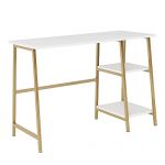 Sauder North Avenue Modern Desk with Open Shelves, White Finish