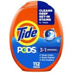 Tide PODS Laundry Detergent Pacs, 3-in-1 Stain Remover, Odor Fighter, Color Protector, 112 Count, HE compatible, Original Scent