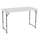 Lifetime Height Adjustable Indoor/Outdoor Folding Table, 4 ft. x 24 in., White Granite (4428)
