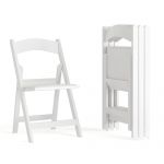 Flash Furniture Hercules Series Folding Chair - White Resin - Set of 4 800LB Weight Capacity Comfortable Event Chair - Light Weight Folding Chair