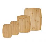 Farberware 4 Piece Reversible Bamboo Cutting Board and Charcuterie Set, Durable Assorted Sizes for Food Prep, Serving, and Entertaining