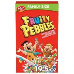 Post Fruity PEBBLES Cereal, Fruity Kids Cereal, Gluten Free Rice Cereal for Kids, 19.5 OZ Family Size Cereal Box