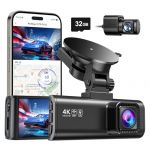 REDTIGER Dash Cam Front Rear, 4K/2.5K Full HD Dash Camera for Cars, Included 32GB Card, Built-in Wi-Fi GPS, 3.18” IPS Screen, Night Vision, 170°Wide Angle, WDR, 24H Parking Mode(F7NP)