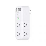 Outlet Extender with Rotating Plug, Mifaso Surge Protector 6 AC Multi Plug Wall Outlets and 3 USB Ports, 1800 Joules, 3-Sided Swivel Power Strip Spaced Splitter for Home, Travel, Dorm Room Essentials
