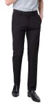 Plaid&Plain Men’s Slim Fit Dress Pants Stretch Dress Pants 8101Black 32X32
