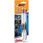 BIC 4 Color Marvel Avengers Retractable Ballpoint Pen with 1.0 mm Point, Multicolor Ink, 2-Count Pack in Assorted Colors