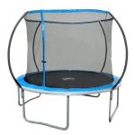 Sportspower Bounce Pro 10’ Round Trampoline with Safety-Enclosure in Blue and Silver