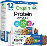 Orgain Organic Vegan Protein Bars, Chocolate Chip Cookie Dough - 10g Plant Based Protein, Low Calorie Healthy Snacks, No Lactose or Soy Ingredients, Gluten Free, Non-GMO - 1.41 Oz (Pack of 12)