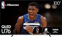 Hisense 100-Inch Class U7 Series ULED 4K UHD Google Smart TV (100U76N) - QLED, Native 144Hz, Motion Rate 480, Dolby Vision, Full Array Local Dimming, Game Mode Pro, Alexa Compatibility