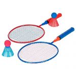 Franklin Sports Kids Jumbo Badminton Racket Set - Smashminton Kids Oversize Badminton Rackets Set - 2 Player Backyard + Beach Youth Badminton Set with Birdies + Jumbo Rackets Included