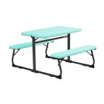 Your Zone Folding Kid's Picnic Activity Table for Ages 3-8, Teal