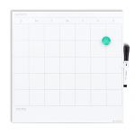 U Brands Square Magnetic Dry Erase Calendar White Board, 14" x 14", Frameless, Includes Marker and Magnet