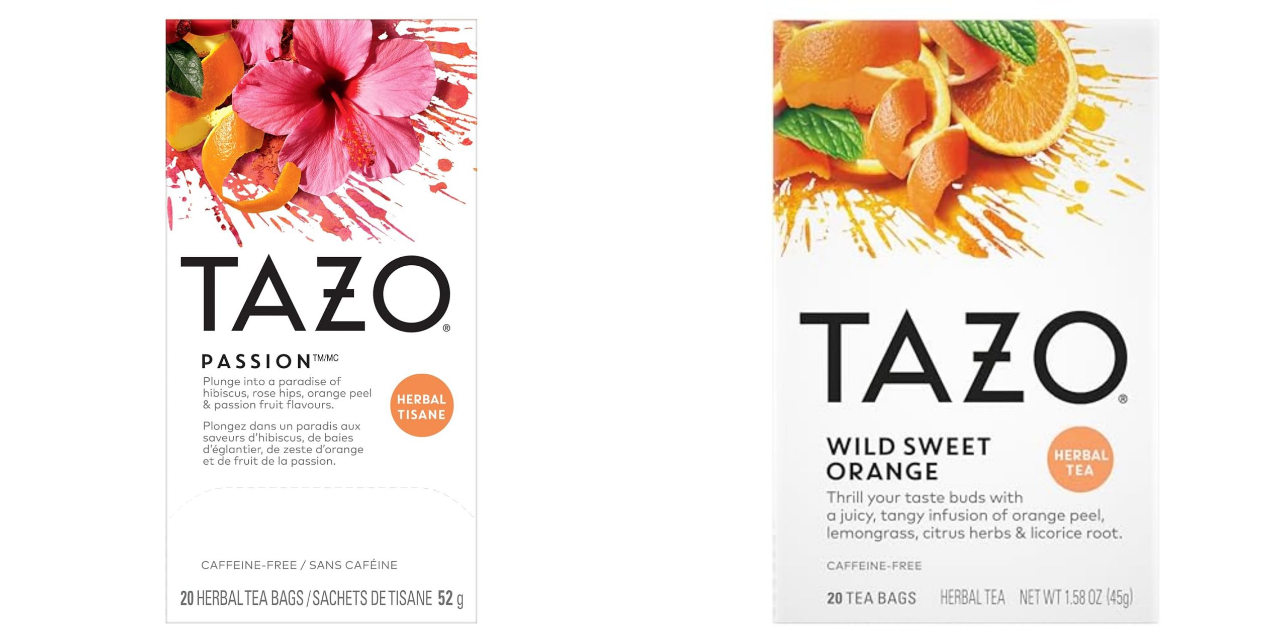Lowest Price Ever! 20 Tazo Passion Or Wild Sweet Orange Herbal Tea