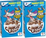 Cookie Crisp Breakfast Cereal, Chocolate Chip Cookie Taste, Made With Whole Grain, Family Size, 18.3 oz (Pack of 2)