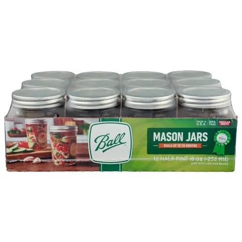 12 Pack Of Ball Regular Mouth 8oz. Mason Jars For Just $11.99 From Amazon!