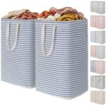 Lifewit 2 Pack Laundry Basket 80L Each, Collapsible Clothes Hamper with Reinforced Handles, Freestanding Waterproof Design for Bedroom and Laundry Room, Blue 160L Total