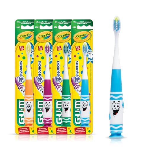 Set Of 4 GUM Crayola Pip-Squeaks Kids’ Ultra-Soft Toothbrushes For $5.99 From Amazon