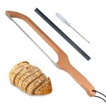 HOTTOR Sourdough Bread Slicer,16inch Bread Knife for Homemade Bread,Bread Bow Knife for Sourdough Rounds,Bread Cutter with Protective Cover,Stainless Steel Serrated Bread Knofe