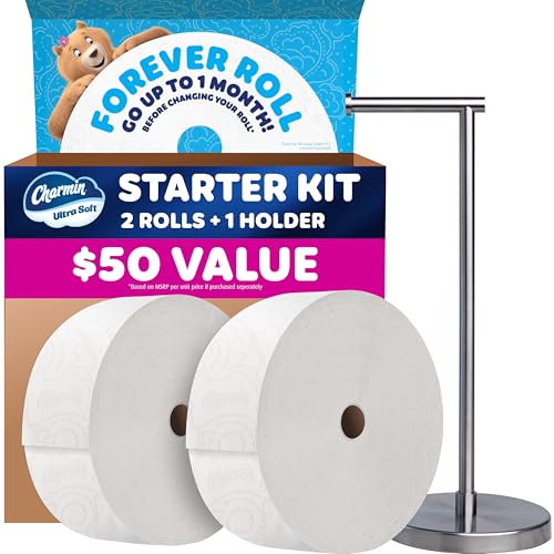Set Of 2 Charmin Ultra Soft Toilet Paper 1,700 Sheet Forever Rolls And Holder For $19.97 From Amazon